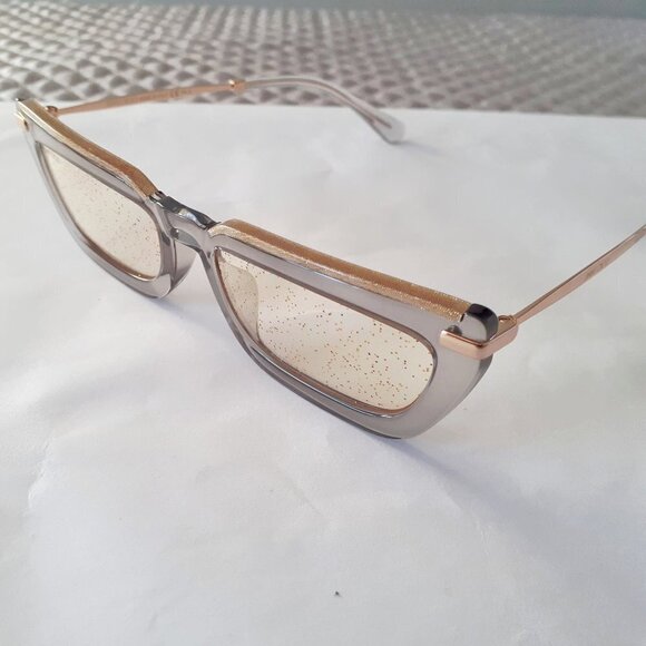 NWOT Jimmy Choo Vela gold glitter lens sunglasses - Picture 8 of 12